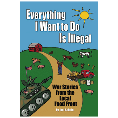 The cover of the book "Everything I Want To Do Is Illegal" is shown in the image